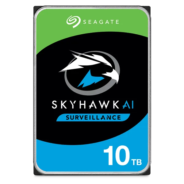 Seagate Skyhawk AI ST10000VE001. 10TB 3.5'' HDD Surveillance Drives; SATA 6GB/s Interface; 256MB Cache; RPM: 7200; 512e
