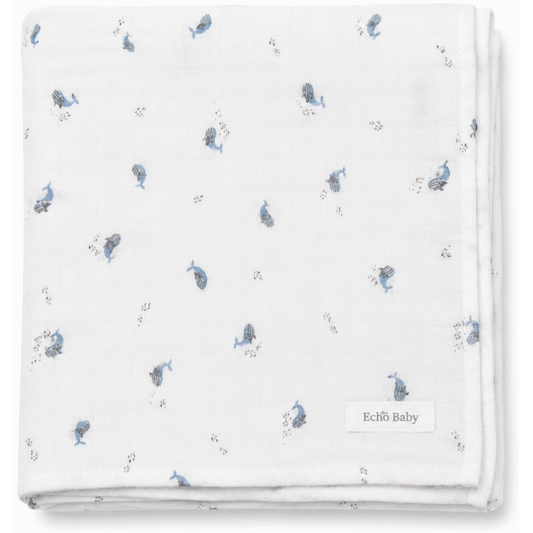 Echo Baby Muslin Swaddle Blanket - Ocean