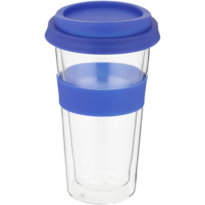 Snappy Thermal Glass Tumbler 400ml Blue ( Order in Qty of 6)