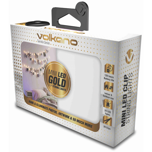 Volkano Twinkle Series Photo Clips with LED Lights - Gold