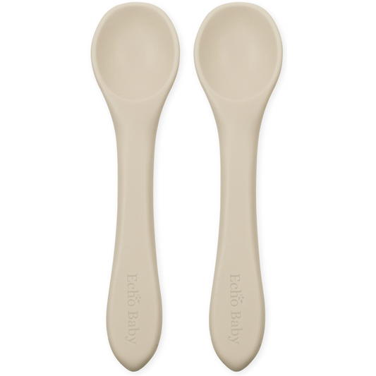 Echo Baby Silicone Feeding Spoons 2-Pack - Ivory