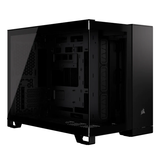 2500D Airflow Black Mid-Tower Dual Chamber PC Case; 2x 3.5'' | 2x 2.5'' Drive Bays; Up to 360mm Radiator compatible