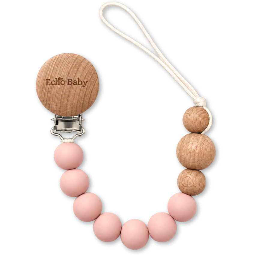 Echo Baby Silicone Dummy Clip - Rose