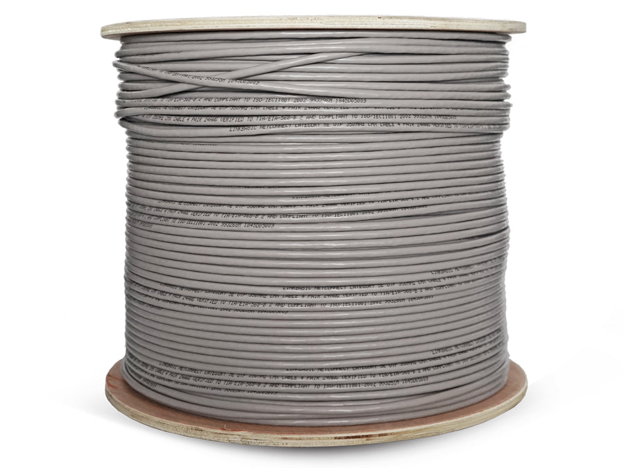 Linkbasic 500m Drum Cat5e Solid Grey UTP Cable