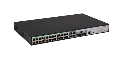 H3C SMB S5120V3-28P-HPWR-LI Layer 3 Ethernet Switch with 24x 10/100/1000Mbps Ethernet PoE+ Ports, 4x 100/1000Mbps SFP Ports, and 4x 1Gbps Combo Ports, 370W PoE+ Capacity, AC PSU