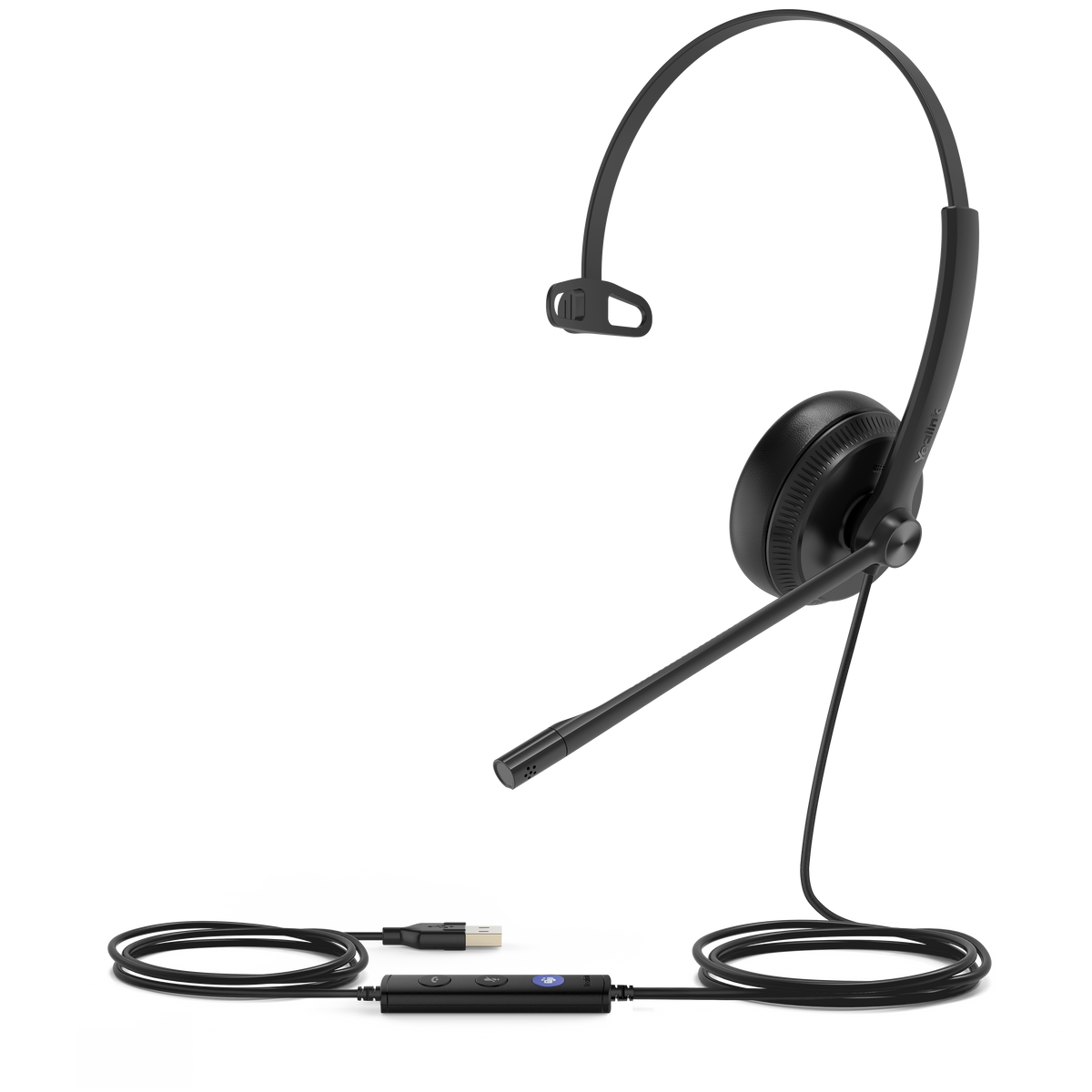Yealink UH34 Mono Single Earpiece USB Headset With Leatherette Ear Cushions Teams Edition