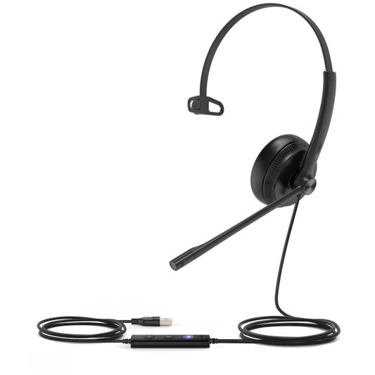 Yealink UH34 Mono Single Earpiece USB Headset With Leatherette Ear Cushions Teams Edition