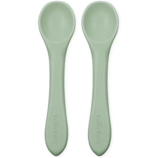 Echo Baby Silicone Feeding Spoons 2-Pack - Sage
