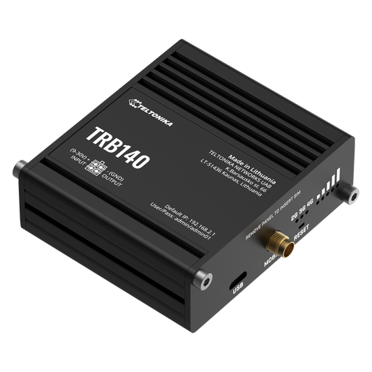 Teltonika TRB140 LTE Cat 4 Industrial Rugged Ethernet Gateway, 1 x LAN (1 Gbps)