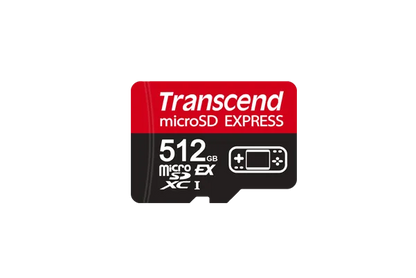 TRANSCEND 512 GB microSD Express Card; PCIe Gen 3 Read up to 900MB/S Write up to 780 MB/s UHS-I U3 V30 A1