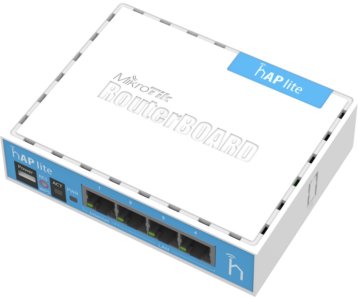 MikroTik hAP lite - 2.4GHz desktop Wi-Fi Router - mountable