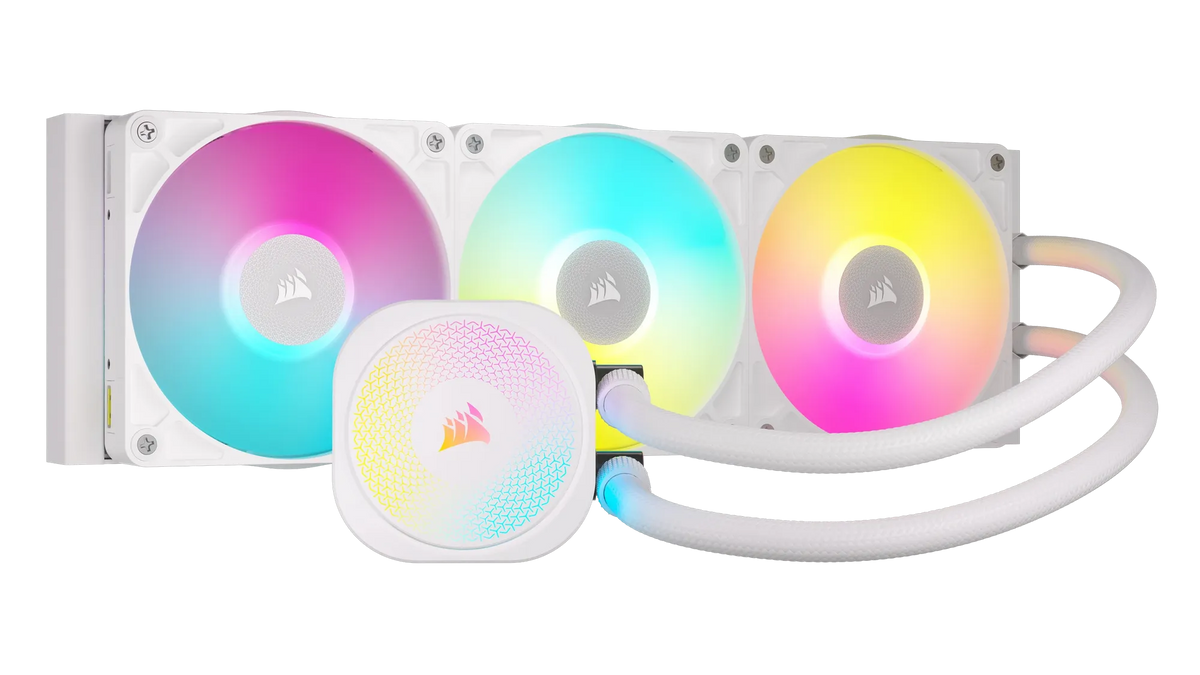 Corsair iCUE LINK TITAN 360 RX RGB Liquid CPU Cooler - White _ RX120 RGB Fans _ Fits Intel LGA 1851/1700; AMD® AM5/AM4.