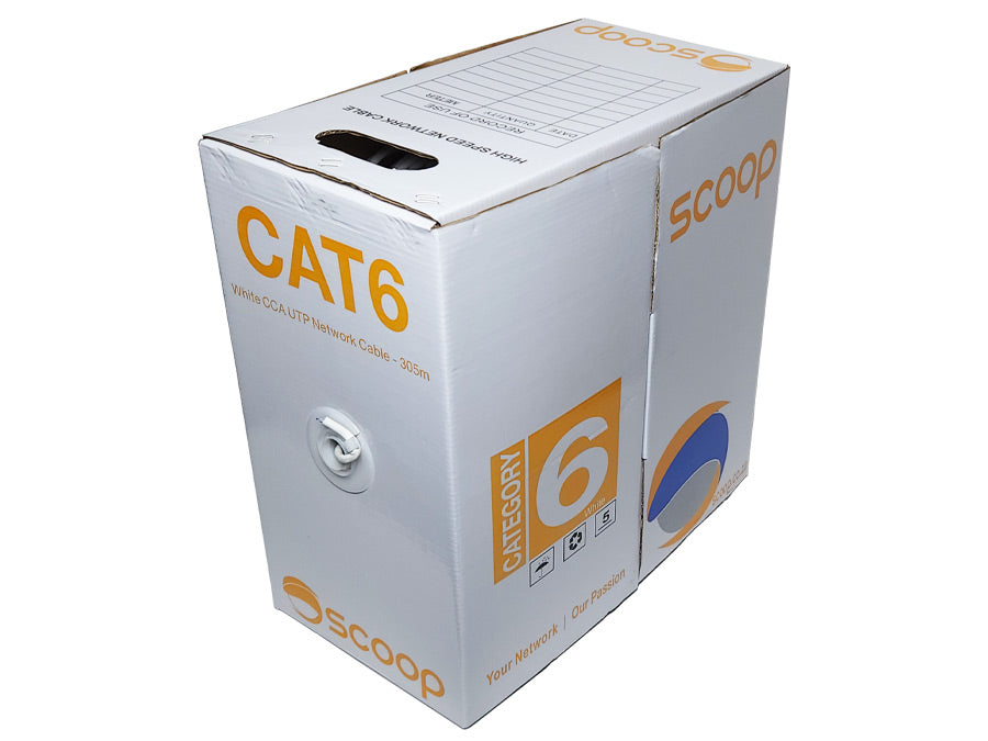 305m Box Cat6 CCA White UTP Cable