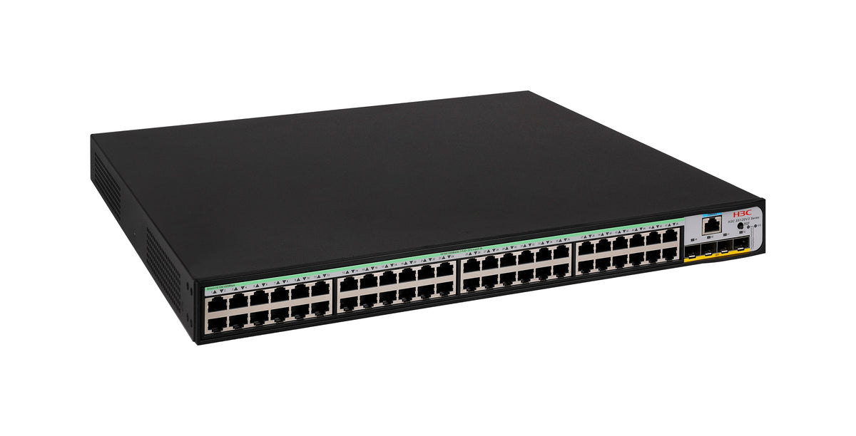 H3C SMB S5120V3-52P-PWR-LI Layer 3 Ethernet Switch with 48x 10/100/1000Mbps Ethernet PoE+ Ports and 4x 1Gbps SFP Ports, 370W PoE+ Capacity, AC PSU