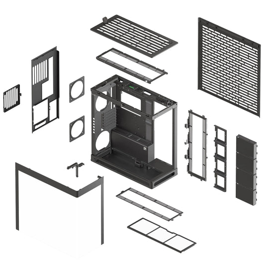 Aerocool HAVN HS 420 Base Edition Black EATX case - Supports up to 11 fans (0 incl) - 4x 3.5'' or 8x 2.5'' - 420mm Radiator.