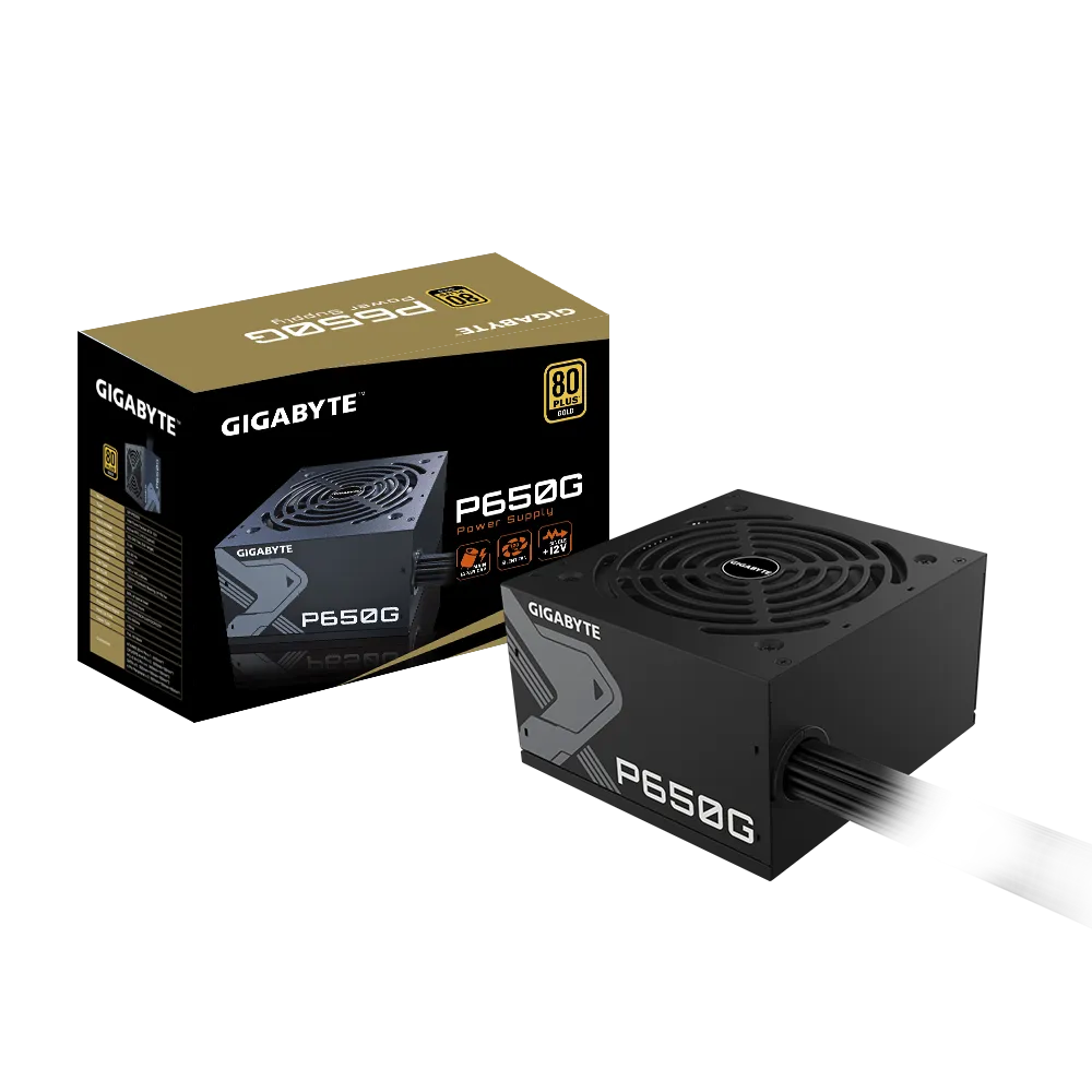 Gigabyte PSU P650G Gold Certified 650W - 3 Year Warranty; 24/20-pin x 1; CPU 4+4-pin x 1; PCI-E 6+2-pin x 2; SATA x 6; Peri x3
