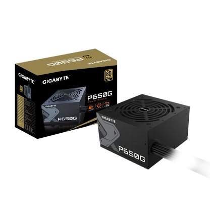Gigabyte PSU P650G Gold Certified 650W - 3 Year Warranty; 24/20-pin x 1; CPU 4+4-pin x 1; PCI-E 6+2-pin x 2; SATA x 6; Peri x3