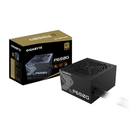 Gigabyte PSU P650G Gold Certified 650W - 3 Year Warranty; 24/20-pin x 1; CPU 4+4-pin x 1; PCI-E 6+2-pin x 2; SATA x 6; Peri x3