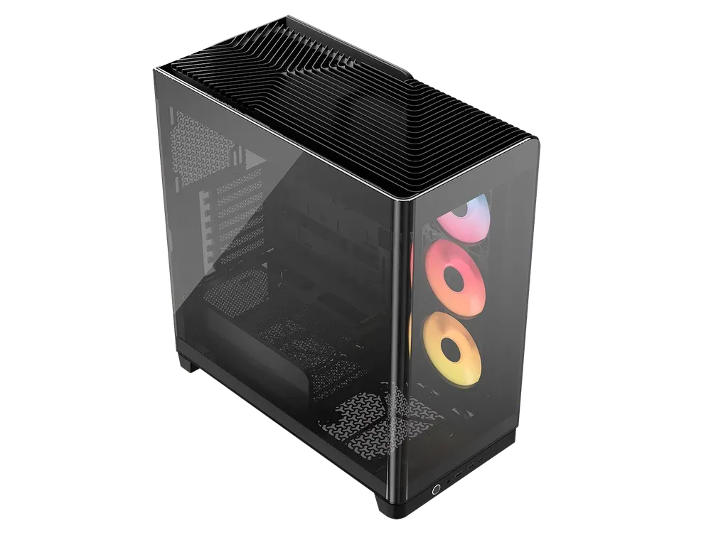 FRAME 4500X LX-R RGB LINK Panoramic Glass Mid-Tower PC Case; 3x RGB Fans Inclided; 4x 2.5'' ; 2x 3.5''; Black