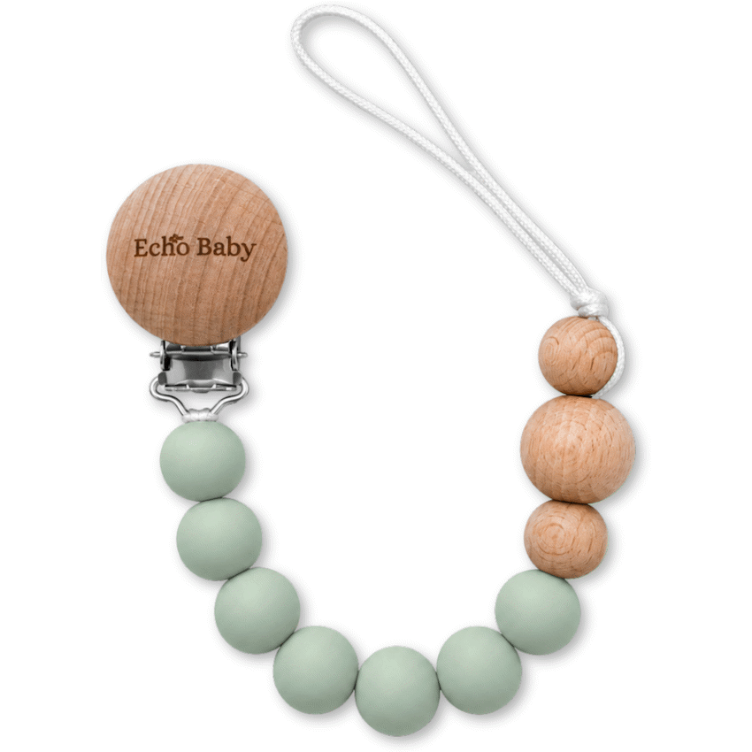 Echo Baby Silicone Dummy Clip - Sage