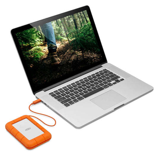 Seagate LaCie 5TB Rugged Mini USB-C; USB3.0; Drop; Crush and Rain Resistant - Silver and Orange
