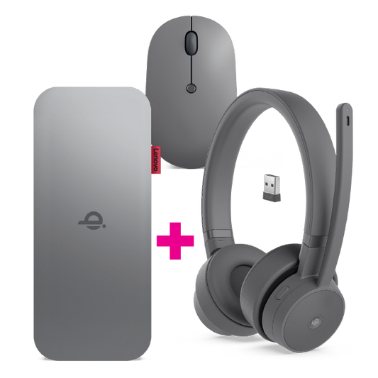 Lenovo Go Wired ANC Headset + Wireless Mobile Power Bank + Wireless Mouse Bundle