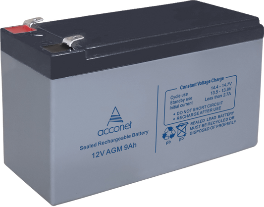 Acconet 12V AGM 9Ah Deep Cycle Battery | AC-BAT-VRLA-12V9AH