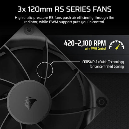 NAUTILUS 360 RS LCD Liquid CPU Cooler – 2.1 IPS LCD Screen RS120 Fans 360 mm Radiator LGA 1851/1700 AMD® AM5/AM4