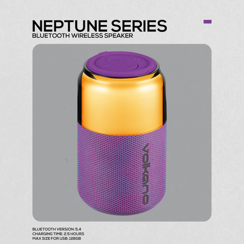 Volkano Neptune Bluetooth Wireless Speaker - Purple