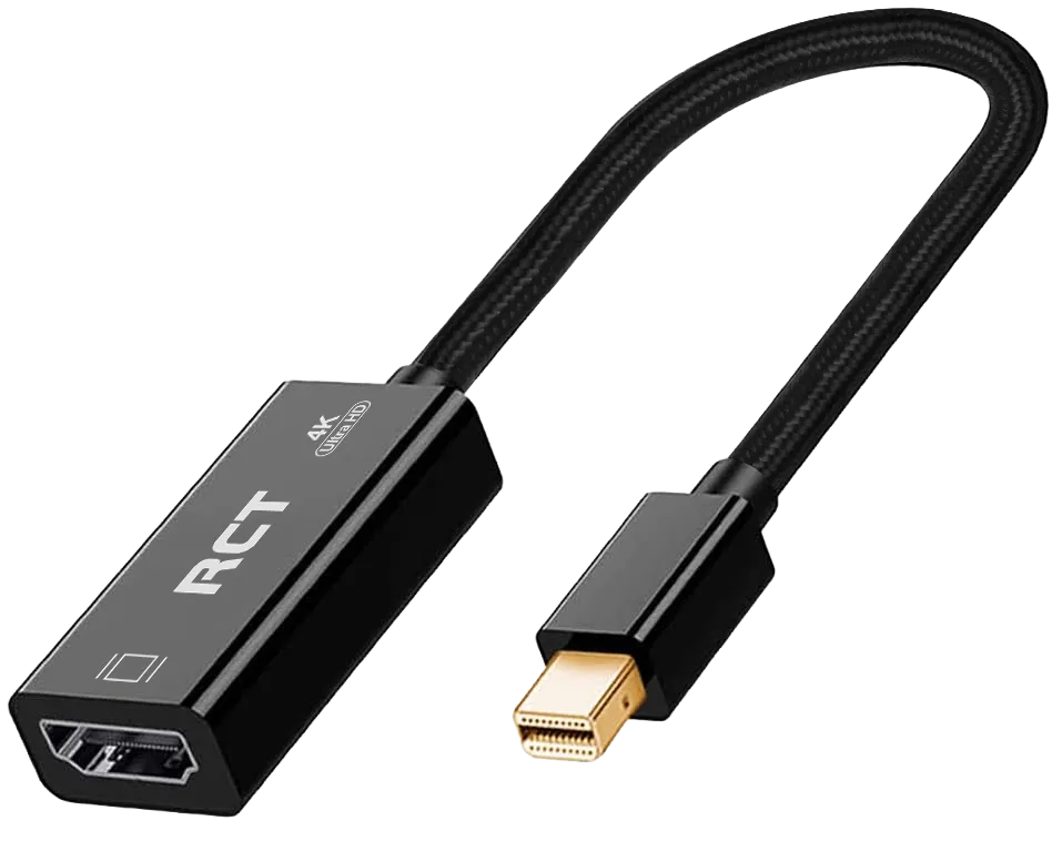 RCT Mini DisplayPort to HDMI 4K Adapter (Male to Female) | Ultra HD 4K Converter