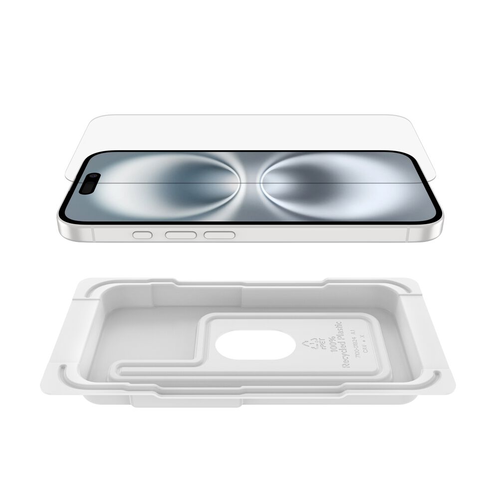 Belkin - ScreenForce InvisiGlass Treated Screen Protector for InvisiGlass Treated Screen Protector for iPhone 16/15/14 Pro