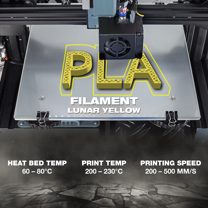 SA Filament PLA UV Neon Filament 1kg - Lunar Yellow