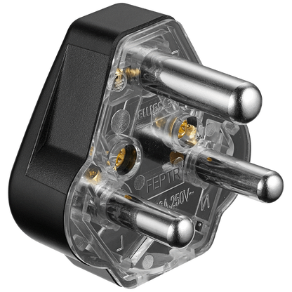 Ellies 16a Heavy-Duty Rubber Screw-on Plug Top - Black