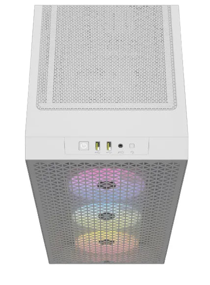 3000D RGB AIRFLOW White Mid-Tower PC Case; 2x 3.5'' | 2x 2.5'' Drive Bays; Up to 360mm Radiator compatible; 3x 120mm fan incl