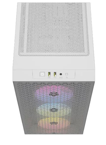 3000D RGB AIRFLOW White Mid-Tower PC Case; 2x 3.5'' | 2x 2.5'' Drive Bays; Up to 360mm Radiator compatible; 3x 120mm fan incl