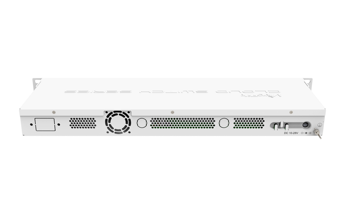 Mikrotik Cloud Router Switch 326-24G-2S+RM with 800MHz CPU, 512MB RAM, 24xGigabit LAN, 2xSFP+ cages, RouterOS L5 or SwitchOS (dual boot), 1U rackmount case, PSU