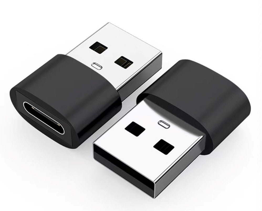 Tuff-Luv USB 2.0 to USB-C Adapter – Fast Charging Compact Design, Short Connection - Black