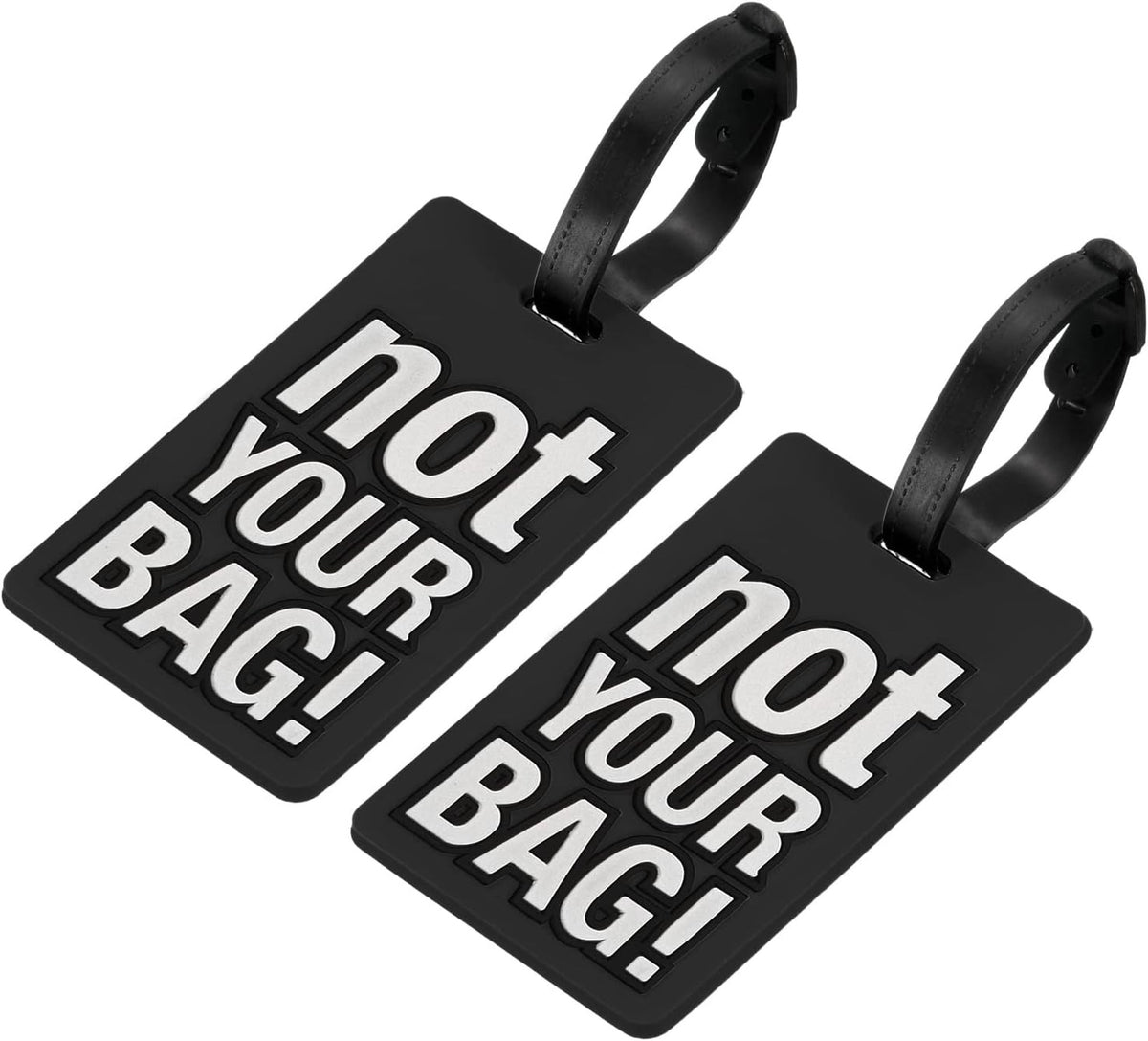 Tuff-Luv - Easy ID 4-Pack - Not Your Bag! - Luggage/BackPack Tag - Black