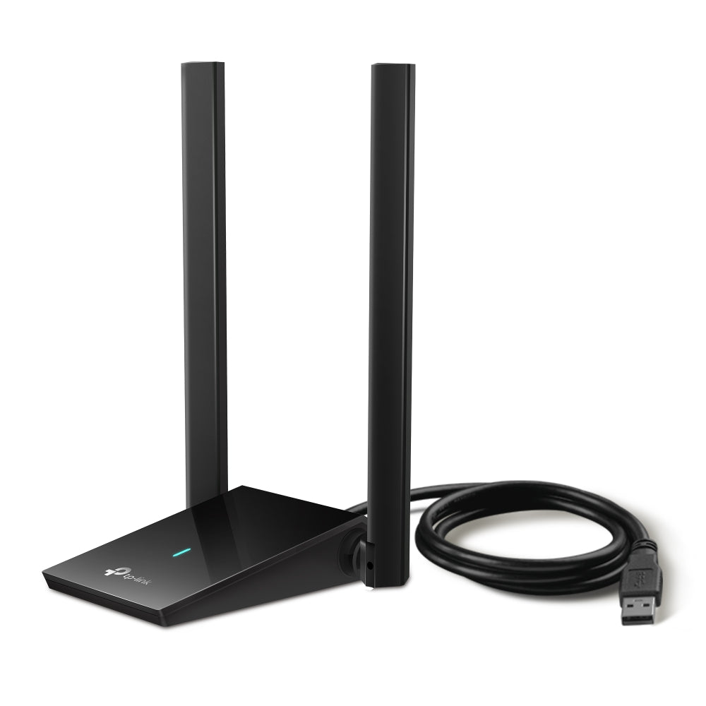 TP-Link AX1800 High Gain Dual-Band Wi-Fi 6 USB Adapter 1.8 Gbps USB 3.0 2× High-Gain Antennas Extension Cable OFDMA WPA3
