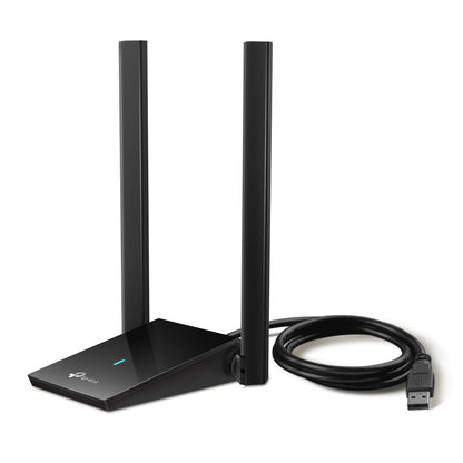 TP-Link AX1800 High Gain Dual-Band Wi-Fi 6 USB Adapter 1.8 Gbps USB 3.0 2× High-Gain Antennas Extension Cable OFDMA WPA3