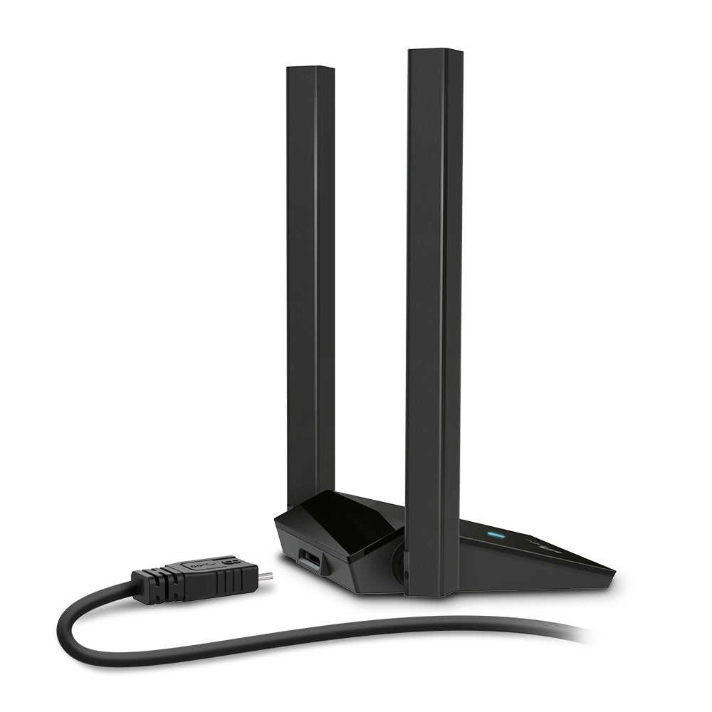 TP-Link AX1800 High Gain Dual-Band Wi-Fi 6 USB Adapter 1.8 Gbps USB 3.0 2× High-Gain Antennas Extension Cable OFDMA WPA3
