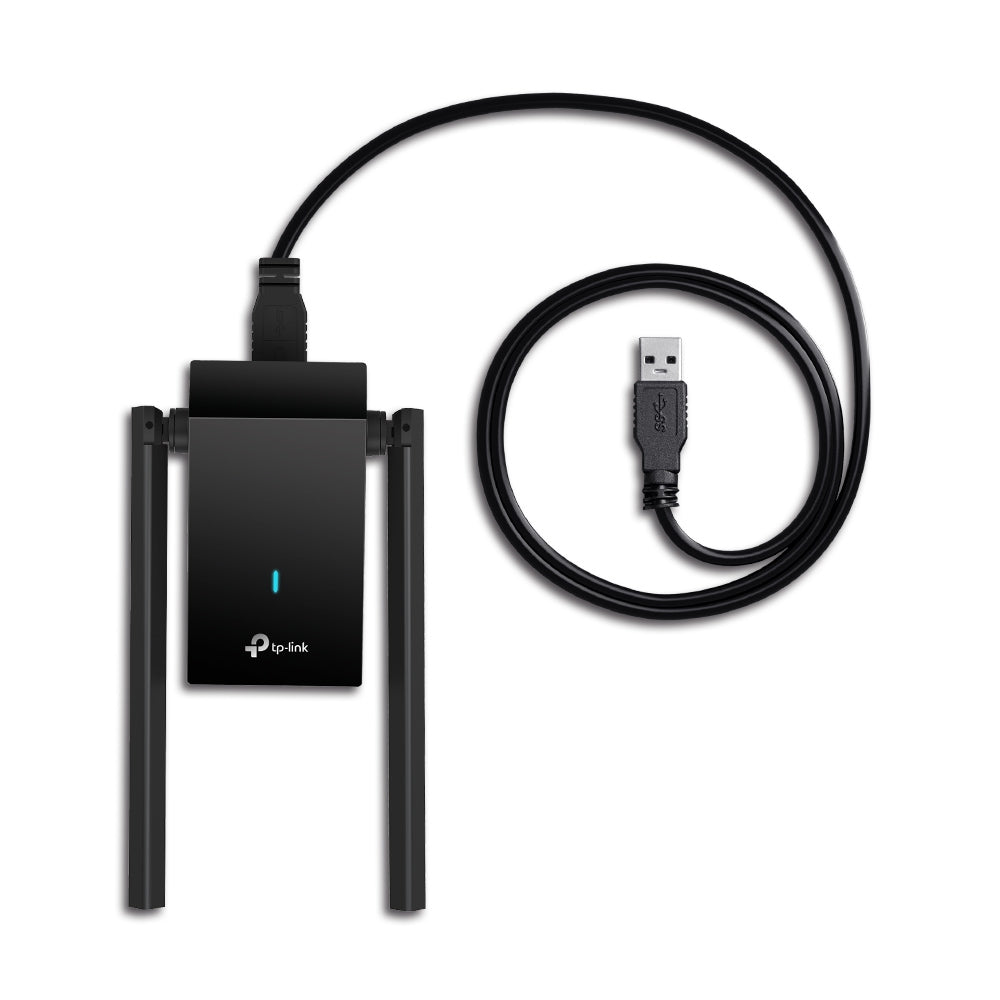 TP-Link AX1800 High Gain Dual-Band Wi-Fi 6 USB Adapter 1.8 Gbps USB 3.0 2× High-Gain Antennas Extension Cable OFDMA WPA3