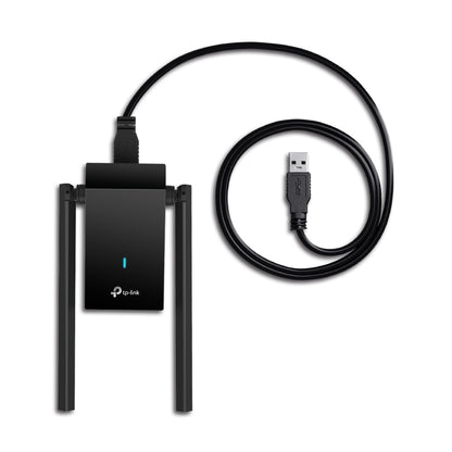 TP-Link AX1800 High Gain Dual-Band Wi-Fi 6 USB Adapter 1.8 Gbps USB 3.0 2× High-Gain Antennas Extension Cable OFDMA WPA3