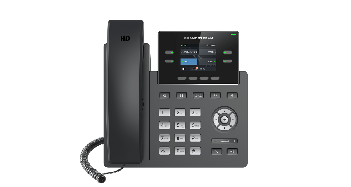 Grandstream 2-Line Carrier Desk Phone, Wi-Fi - PoE