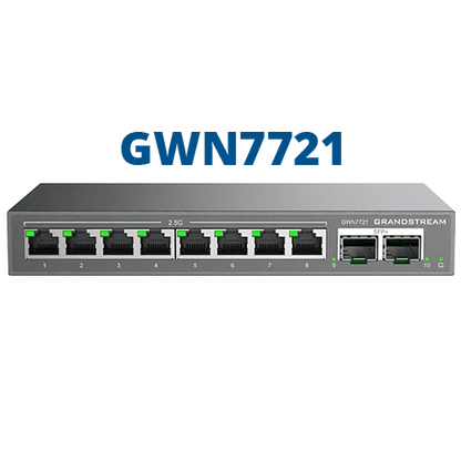 Grandstream Enterprise 8 port Lite Cloud Managed 2.5GbE Switch | GWN7721