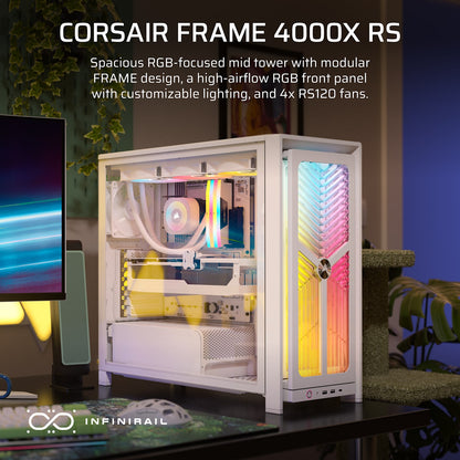 FRAME 4000X RS Mid-Tower PC Case; 4x RS Fans; White.