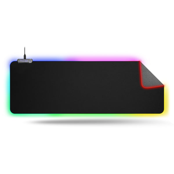 Tilted Nation - RGB Gaming Mouse Pad Large - LED Extended Mousepad Desk Mat with 8 Adjustable Light Modes - Black