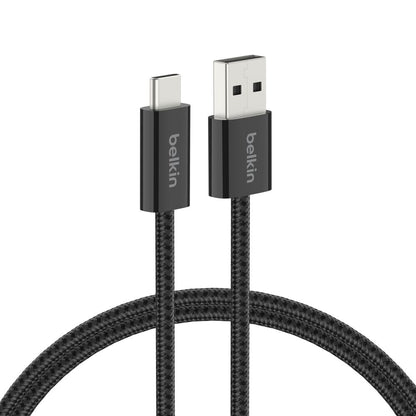 Belkin - BoostCharge USB-A Cable to USB-C Braided Cable 1.5 Meter - 2 Pack - Black