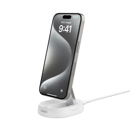 Belkin - BoostCharge Pro..Convertible Magnetic Wireless Charging Stand with Qi2 15W - 20W USB-C Power Supply included - White