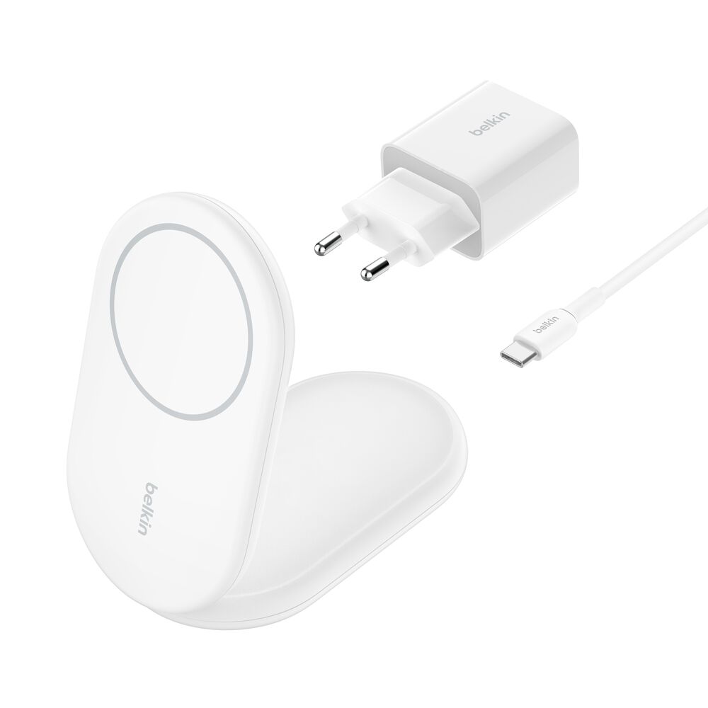 Belkin - BoostCharge Magnetic Foldable Wireless Charger with Qi2 - 15 Watt - White